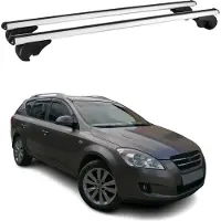 Omtec Dachträger Grundtäger für Kia Ceed Kombi 2006-2018 75kg Aluminium Silber 2 tlg