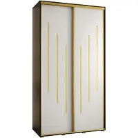MEBLE KRYSPOL Davos 8 Schrank, zwei Türen - 235,2x130x45 cm - Schwarz Weiß Gold