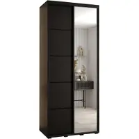 MEBLE KRYSPOL Davos 5 Schrank, zwei Türen - 235,2x110x45 cm - Schwarz Schwarz Schwarz