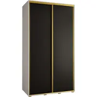 MEBLE KRYSPOL Davos 1 Schrank, zwei Türen - 235,2x130x60 cm - Weiß Schwarz Gold