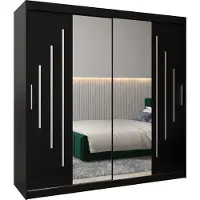 MEBLE KRYSPOL Kleiderschrank, Schiebetürenschrank Schlafzimmer, Schrank mit Spiegel YORK 1 200 cm