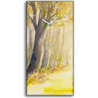 Coloray Wandbild Leinwand Bilder Wanduhr 30x60 Foto Sonniger Sommerwald Aquarellfarbe - weiße Hände