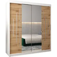 MEBLE KRYSPOL Kleiderschrank, Schiebetürenschrank Schlafzimmer, Schrank mit Spiegel YORK 1 180 cm