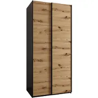 MEBLE KRYSPOL LUX 1 Kleiderschrank - 245,5x120x64cm - Schwarz, Artisan, Schwarz