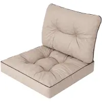 Bjird Gartenkissen Sitzauflage auf Gartenmöbel, Rattan, Gartenpolster Polsterauflagen auf Rataanmöbel, Kissen für Rattansessel - Beige, 60x60 cm