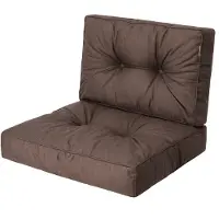 Bjird Sesselkissen, Kissen für Rattanmöbel, Sitzkissen & Rückenkissen, Sitzkissen für Sessel / Stühle - Indoor & Outdoor - Anti-Rutsch - 50x50, 50x39 cm, Braun