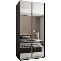 MEBLE KRYSPOL LUX 2 Schrank - 245,5x120x64cm - Schwarz, Schwarz, Schwarz
