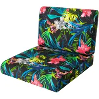 Bjird Sesselkissen, Kissen für Rattanmöbel, Sitzkissen & Rückenkissen, Sitzkissen für Sessel / Stühle - Indoor & Outdoor - Anti-Rutsch - 60x60 cm, Bunte Blätter
