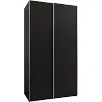 MEBLE KRYSPOL LUX 1 Kleiderschrank - 245,5x130x64cm - Schwarz, Schwarz, Silber