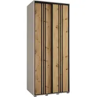 MEBLE KRYSPOL Davos 6 Schrank, zwei Türen - 235,2x100x60 cm - Weiß Artisan Schwarz