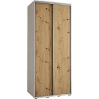 MEBLE KRYSPOL Davos 1 Schrank, zwei Türen - 235,2x110x60 cm - Weiß Artisan Silber