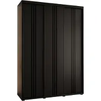 MEBLE KRYSPOL Davos 6 Schrank, drei Türen - 235,2x170x45 cm - Schwarz Schwarz Schwarz