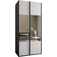 MEBLE KRYSPOL LUX 4 Schrank - 245,5x100x64cm - Schwarz, Weiß, Schwarz