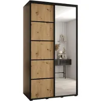 MEBLE KRYSPOL Davos 5 Schrank, zwei Türen - 235,2x140x60 cm - Schwarz Artisan Schwarz