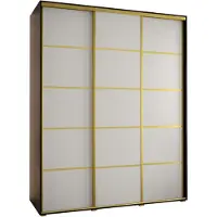 MEBLE KRYSPOL Davos 4 Schrank, drei Türen - 235,2x190x60 cm - Schwarz Weiß Gold