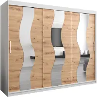 MEBLE KRYSPOL Kleiderschrank, Schiebetürenschrank Schlafzimmer, Schrank mit Spiegel SEWILLA 250 cm