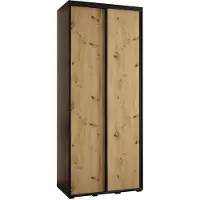 MEBLE KRYSPOL Davos 1 Schrank, zwei Türen - 235,2x100x45 cm - Schwarz Artisan Schwarz