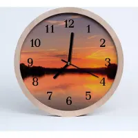 Tulup Holzuhr 30fi cm wanduhr - Sunset Natur