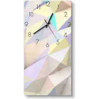 DEQORI Glasuhr 30x60 cm Zahlen 'Pastell Geometrie' Wanduhr Glas Uhr Design leise Küchenuhr