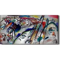 Coloray Leinwand Uhr Küche Wohnzimmer Bild Geräuschlos Kunstdruck 60x30 Improvisation 28 - schwarze Hände