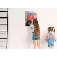 Coloray Magnetische Notiztafel - Schwarzer Marker + Schwamm + Magnete - 40 x 60 cm - Geometrische Abstraktion