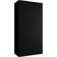 MEBLE KRYSPOL Schrank 100x202x52 cm mit Kleiderstange, 2xTür, PARMA, Schwarz, Griff Schwarz