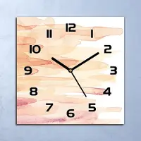 Coloray Wanduhr Echt-Glas-Küchenuhr Aquarell Abstraktion Quarz 30x30 Deko Bilder