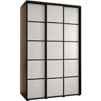 MEBLE KRYSPOL Davos 4 Schrank, drei Türen - 235,2x160x60 cm - Schwarz Weiß Schwarz