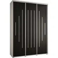 MEBLE KRYSPOL Davos 12 Schrank, drei Türen - 235,2x170x45 cm - Weiß Schwarz Silber