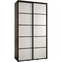 MEBLE KRYSPOL Davos 4 Schrank, zwei Türen - 235,2x130x45 cm - Schwarz Weiß Schwarz