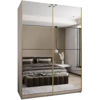 MEBLE KRYSPOL LUX 2 Schrank - 245,5x170x64cm - Weiß, Schwarz, Gold