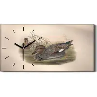 Coloray Küche Wohnzimmer Wand Leinwand Uhr 60x30 Vögel Wild Tiere Zeichnung Kunst - schwarze Hände