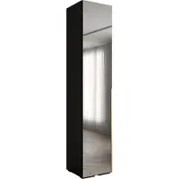 MEBLE KRYSPOL Inova 1 Schrank Spiegel - 236,7x50x47cm - Schwarz Schwarz Gold