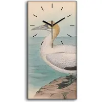 Coloray Wandbild Leinwand Bilder mit Uhr 30x60 Vögel Wild Tiere Zeichnung Kunst - schwarze Hände