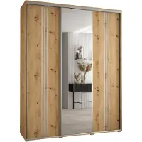 MEBLE KRYSPOL Davos 7 Schrank, drei Türen - 235,2x190x45 cm - Artisan Artisan Silber