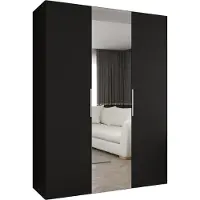 MEBLE KRYSPOL , Kleiderschrank, Schrank 150 cmx202x52, Schwarz, Kaschmir