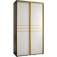 MEBLE KRYSPOL Cannes 10 Schrank mit 2 Schiebetüren - 205,2x130x60 cm - Schwarz Weiß Gold