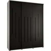 MEBLE KRYSPOL Davos 8 Schrank, drei Türen - 235,2x190x45 cm - Weiß Schwarz Schwarz