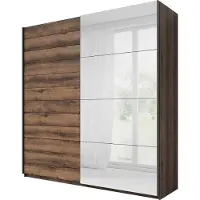 Masseno Schiebetürenschrank BETTINA 180 cm Kleiderschrank Schlafzimmer Schrank 2-türig mit Spiegel Multicolor