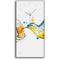 Coloray Wandbild Leinwand Bilder Wanduhr Kunstdruck 30x60 Foto Bild groß Kolibri Vogel - weiße Hände