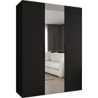 MEBLE KRYSPOL , Kleiderschrank, Schrank 150 cmx202x52, Schwarz, Schwarz