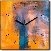 Coloray Uhr auf Leinwand 30x30 cm Wand Uhr Dekoration Wohnzimmer Segeltuch schwarze Hände -Abstraktion Kunstkunst