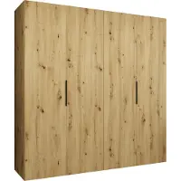 MEBLE KRYSPOL , Kleiderschrank, Schrank 200 cmx202x52, Artisan Eiche, Schwarz