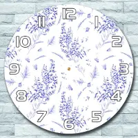 Coloray Wanduhr aus Glas Rund fi 30 Aquarell blau grau Quarz Deko Schlafzimmer Büro