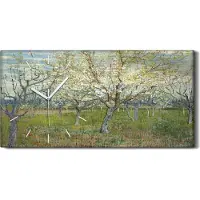 Coloray Leinwand Uhr Küche Wohnzimmer Bild Geräuschlos 60x30 De Roze boomgaard - weiße Hände