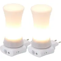 Northpoint LED Steckdosen Nachtlicht 2er-Set Taschenlampe Weiß Wandleuchte Bewegungsmelder Induktionsladung Notlicht Zylinder