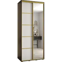 MEBLE KRYSPOL Davos 5 Schrank, zwei Türen - 235,2x120x45 cm - Schwarz Weiß Gold