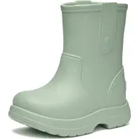 Ladeheid x Camminare Gummistiefel Kinder aus leichtem EVA wasserdicht rutschfest und angenehm flexibel mit schlichtem robustem Design für komfortable Alltagswege LA-CA-18 (Oliv, 34/35 EU)