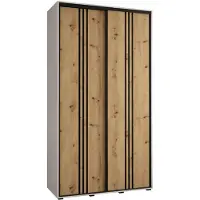 MEBLE KRYSPOL Davos 6 Schrank, zwei Türen - 235,2x140x45 cm - Weiß Artisan Schwarz
