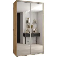 MEBLE KRYSPOL Davos 2 Schrank, zwei Türen - 235,2x130x60 cm - Artisan Artisan Silber